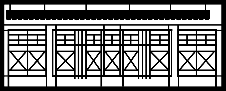 Recess Patform Railing CPR#rail1M-H X pattern end railing - Black Cat Publishing